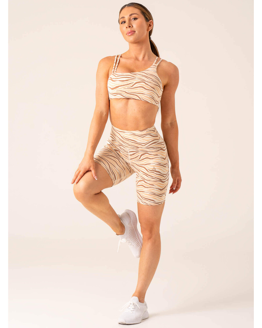 Ryderwear Unstoppable High Waisted Scrunch Shorts - Vanilla Zebra