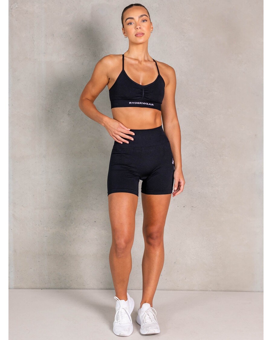 Ryderwear Lift Bbl Scrunch Sømløse Shorts - Sorte