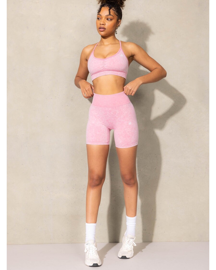 Ryderwear Stonewash Scrunch Seamless Shorts - Pink Stonewash