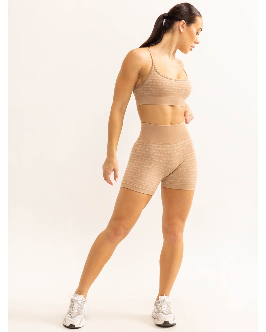 Ryderwear Logó Lux Varrat Nélküli Rövidnadrág - Barna