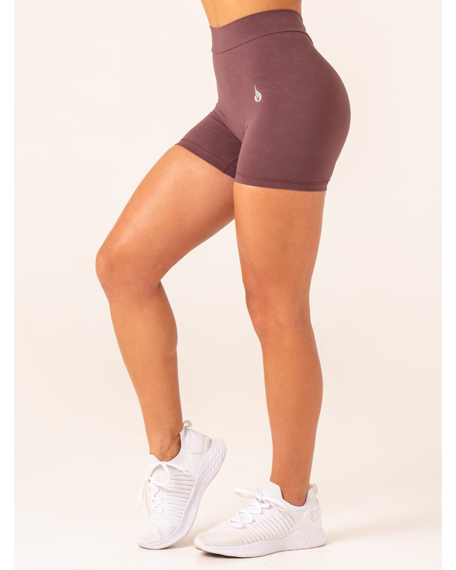 Ryderwear NKD Stonewash V Scrunch Shorts - Chocolate Stonewash