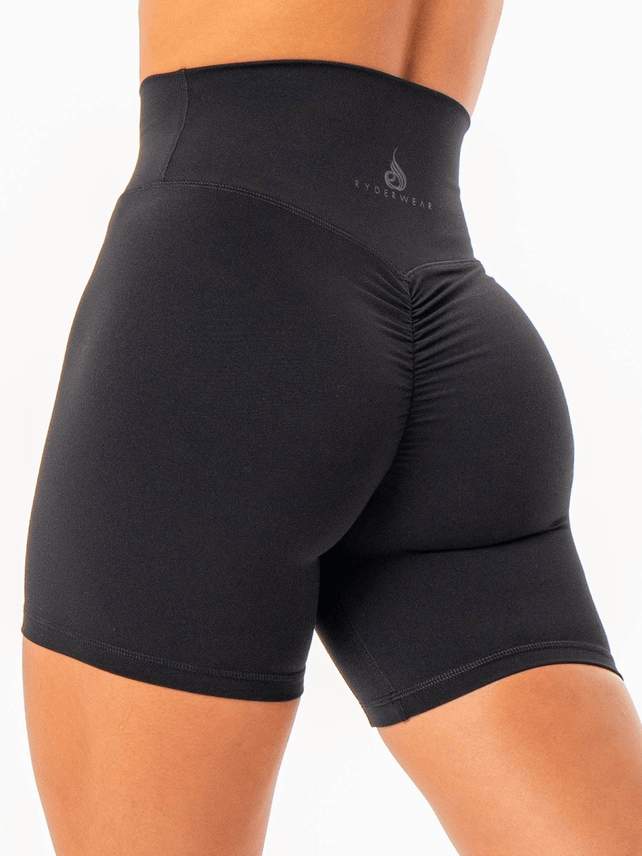 Ryderwear NKD High Waisted Scrunch Shorts - Black