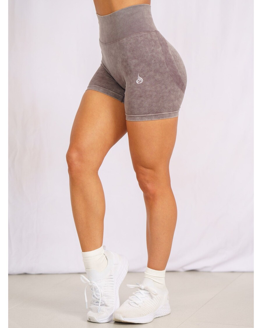 Ryderwear Stonewash Scrunch Seamless Shorts -  Chocolate Stonewash