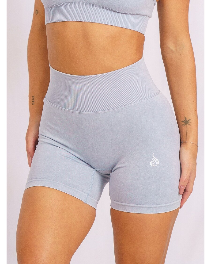 Ryderwear Stonewash Scrunch Seamless Shorts -  Dusty Blue Stonewash