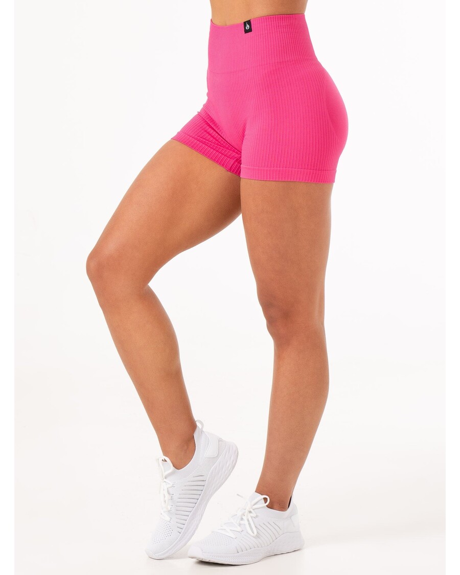 Ryderwear Rib Scrunch σορτς χωρίς ραφή - ζεστό ροζ