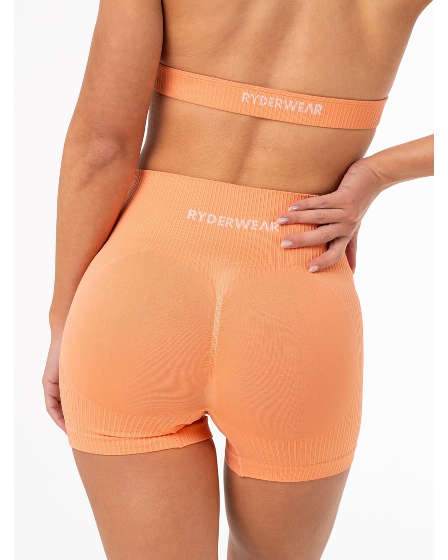 Ryderwear Rib Scrunch Seamless Shorts - Mango