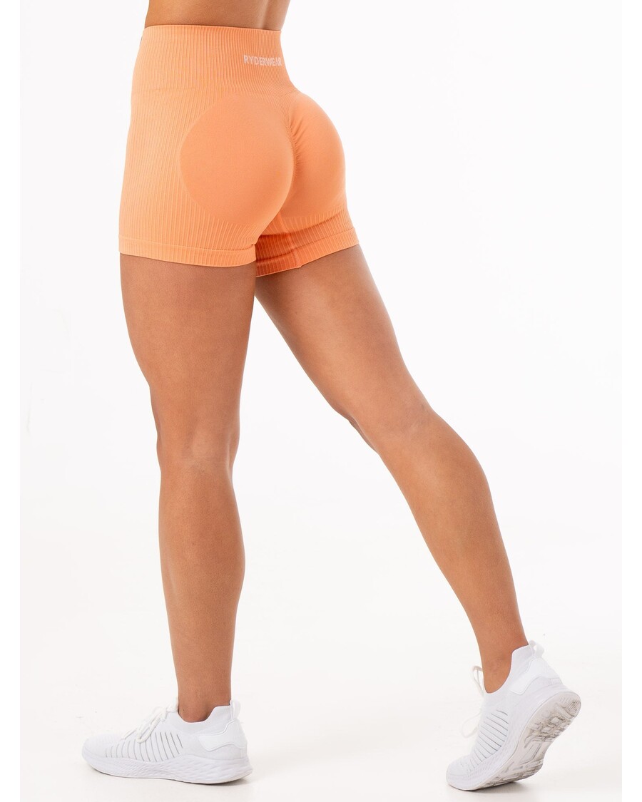 Ryderwear Rib Scrunch Seamless Shorts - Mango