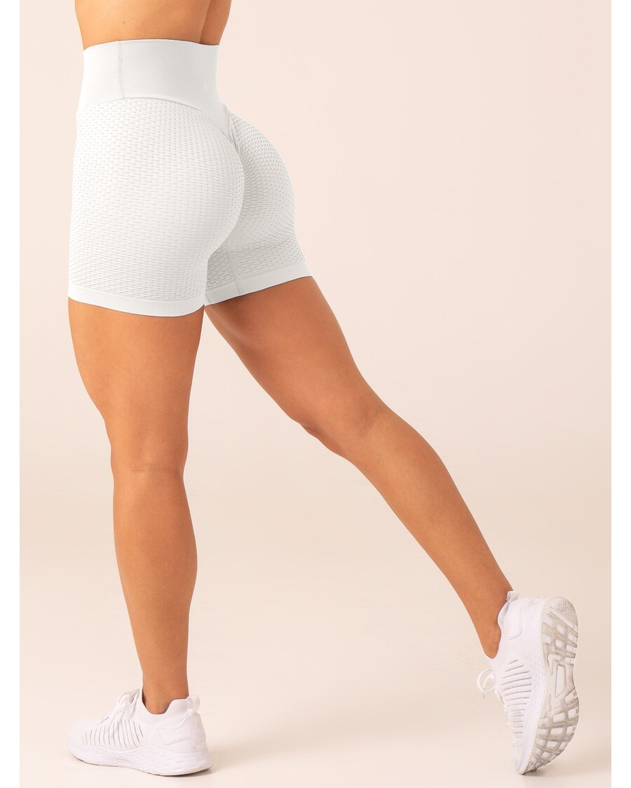 Ryderwear Honeycomb Scrunch Seamless Shorts - White