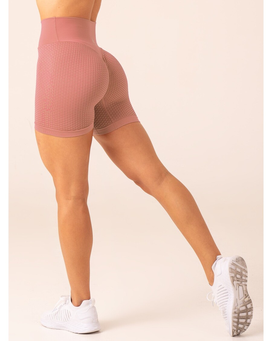 Ryderwear Honeycomb Scrunch Seamless Shorts - Dusty Pink