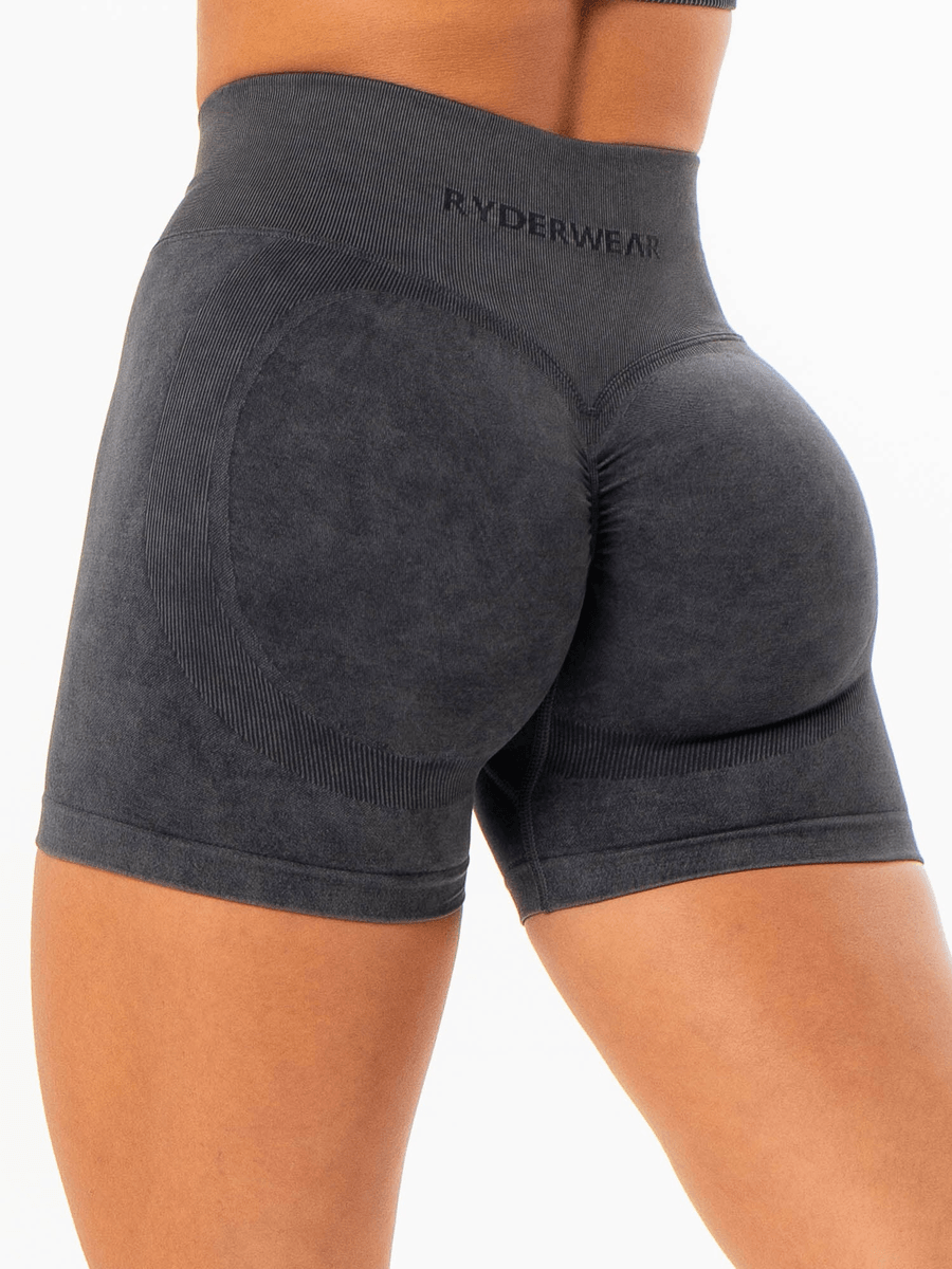 Ryderwear Stonewash Scrunch Seamless Shorts - Charcoal Stonewash