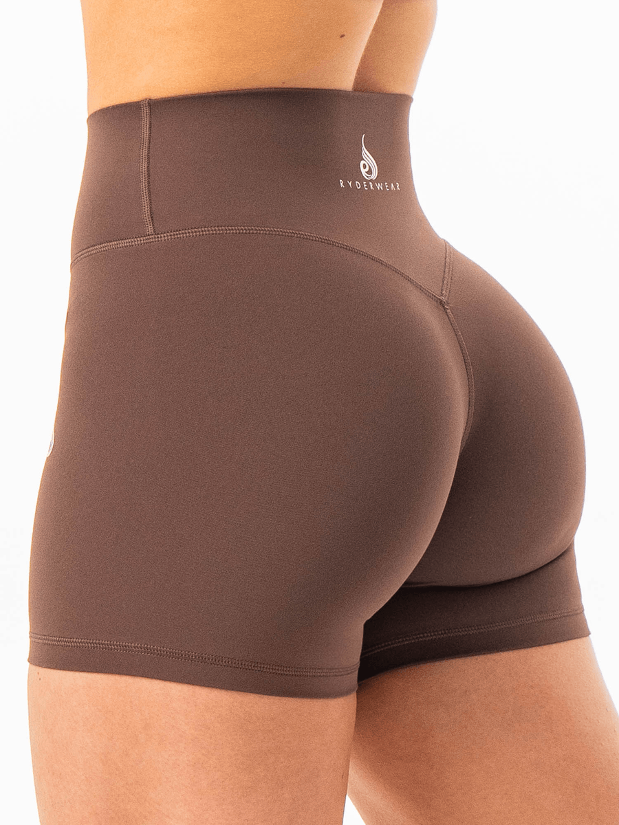 Ryderwear NKD High Waisted Shorts - Chocolate