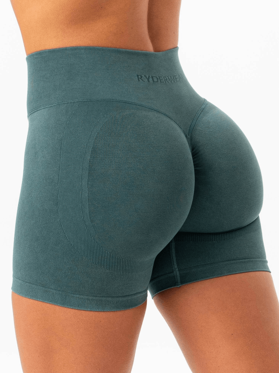 Ryderwear Stonewash Scrunch Seamless Shorts -  Petrol Stonewash