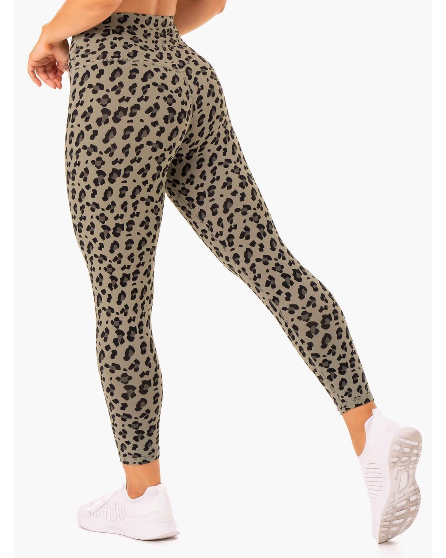 Ryderwear Hybrid Full Length Leggings - Khaki Leopard