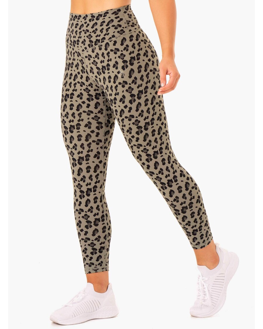 Ryderwear Hybrid Full Length Leggings - Khaki Leopard
