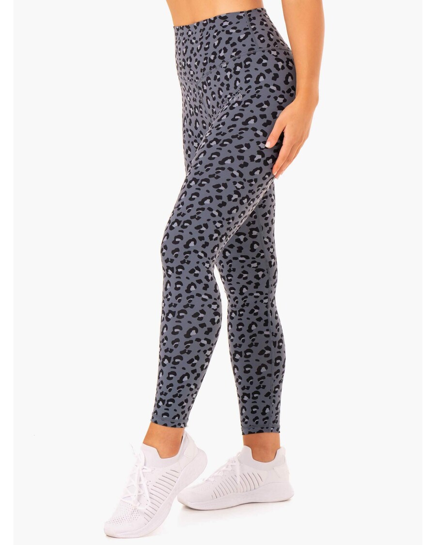 Ryderwear Hibrīda Legingi Pilna Garuma - Tērauda Zils Leopards