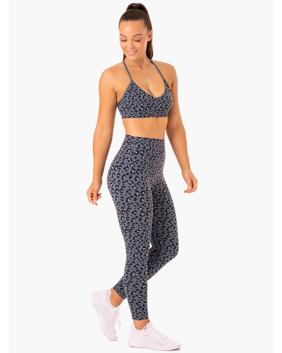 Ryderwear Hibrīda Legingi Pilna Garuma - Tērauda Zils Leopards