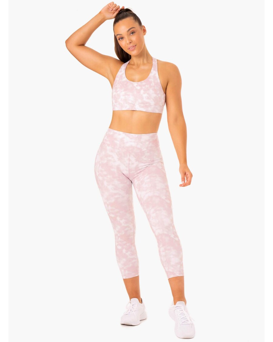Ryderwear Tie Dye 7/8 Leggings - Mauve Pink Tie Dye