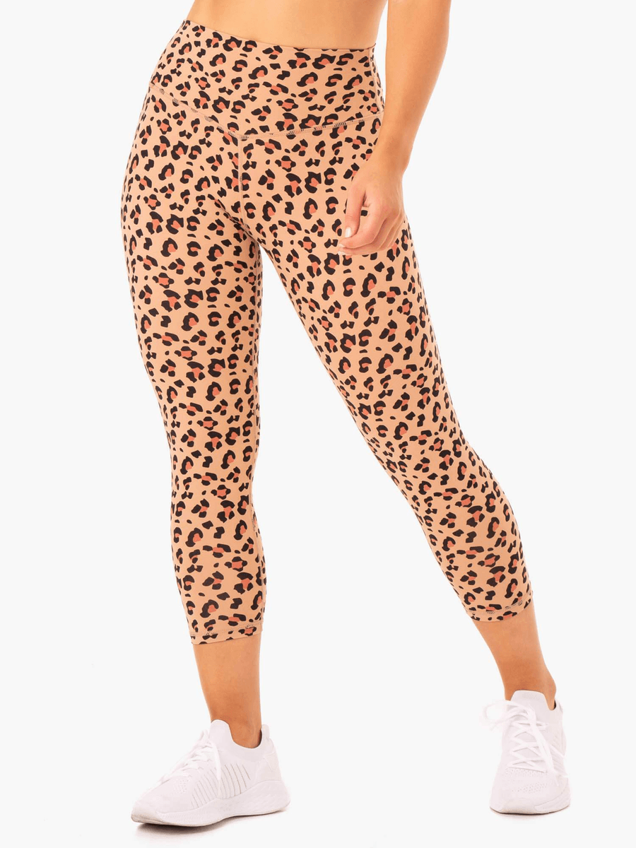 Ryderwear Hybrid 7/8 Leggings - Tan Leopard