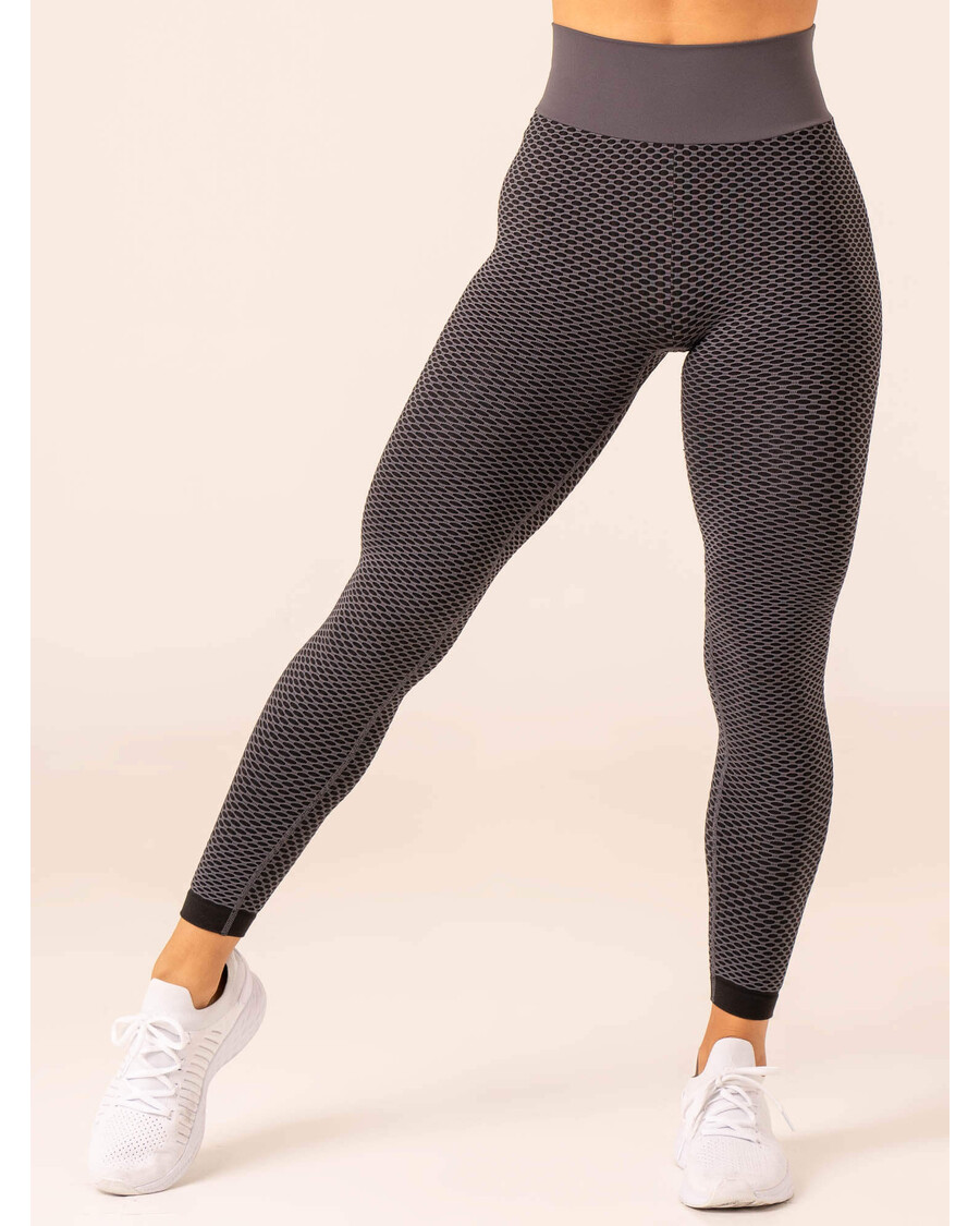 Ryderwear Honeycomb Scrunch Seamless Leggings - Charcoal
