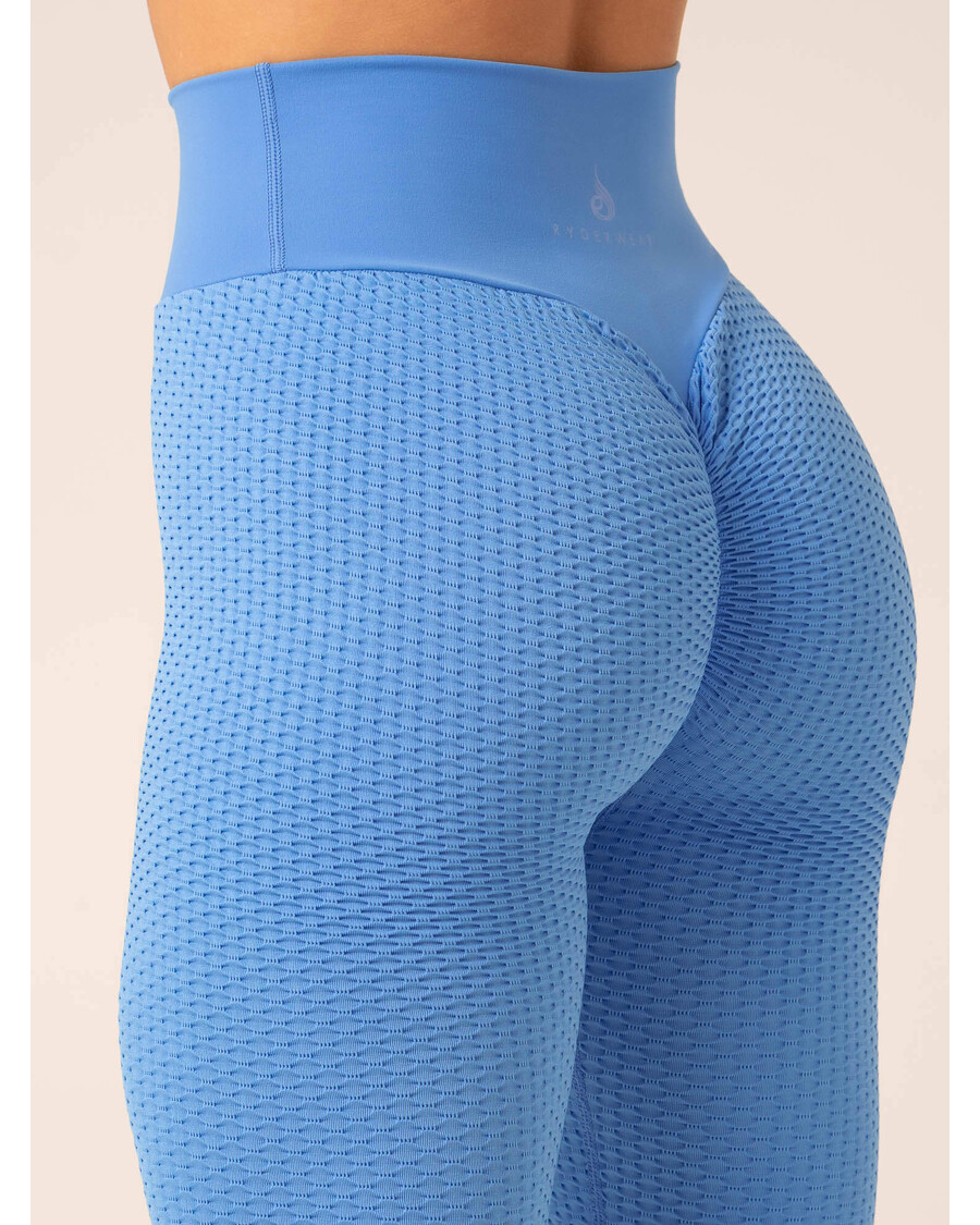 Ryderwear Honeycomb Scrunch Seamless Leggings - Bright Blue