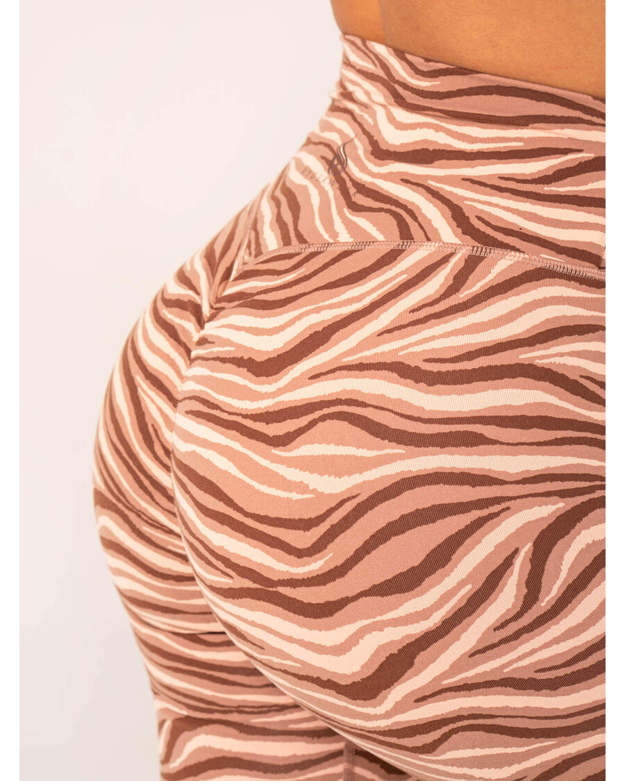 Ryderwear Unstoppable High Waisted Scrunch Leggings - Mocha Zebra