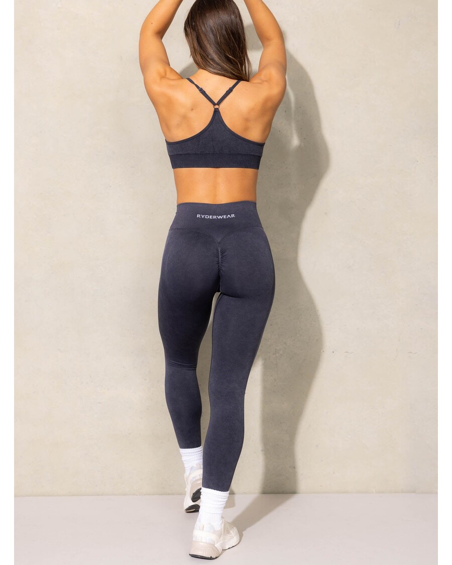 Ryderwear Stonewash Scrunch Seamless Leggings - Black Stonewash
