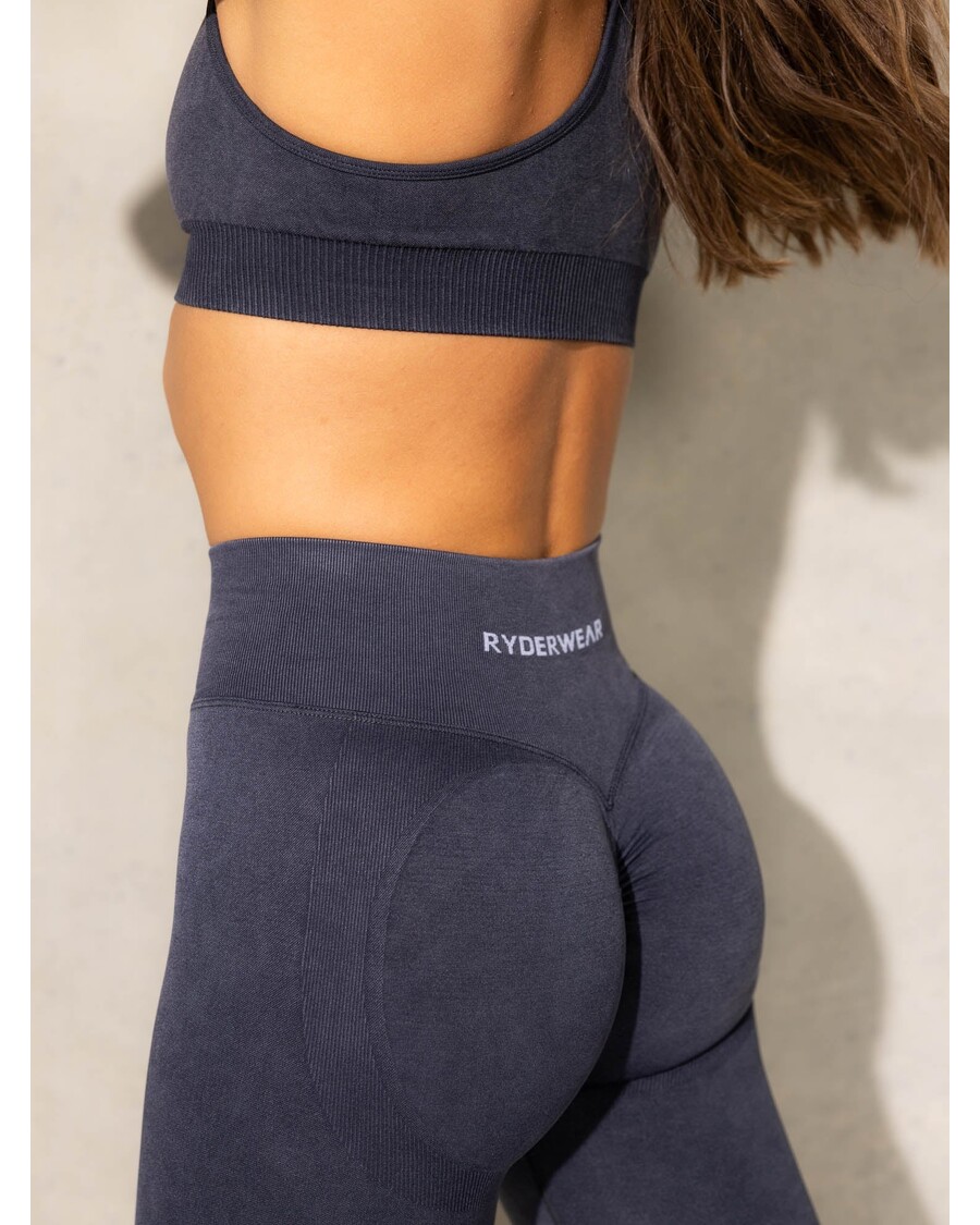 Ryderwear Stonewash Scrunch Seamless Leggings - Black Stonewash