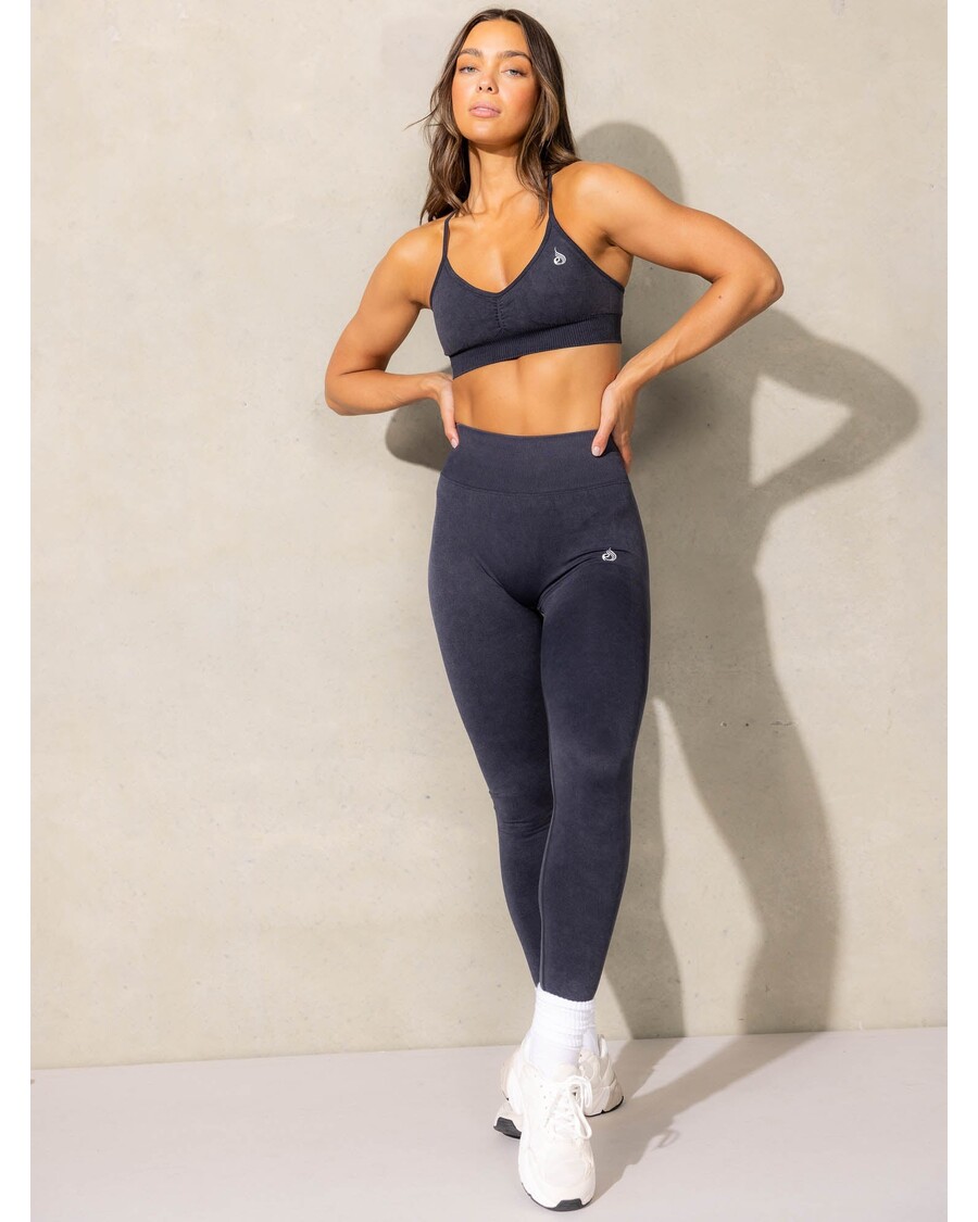 Ryderwear Stonewash Scrunch Seamless Leggings - Black Stonewash