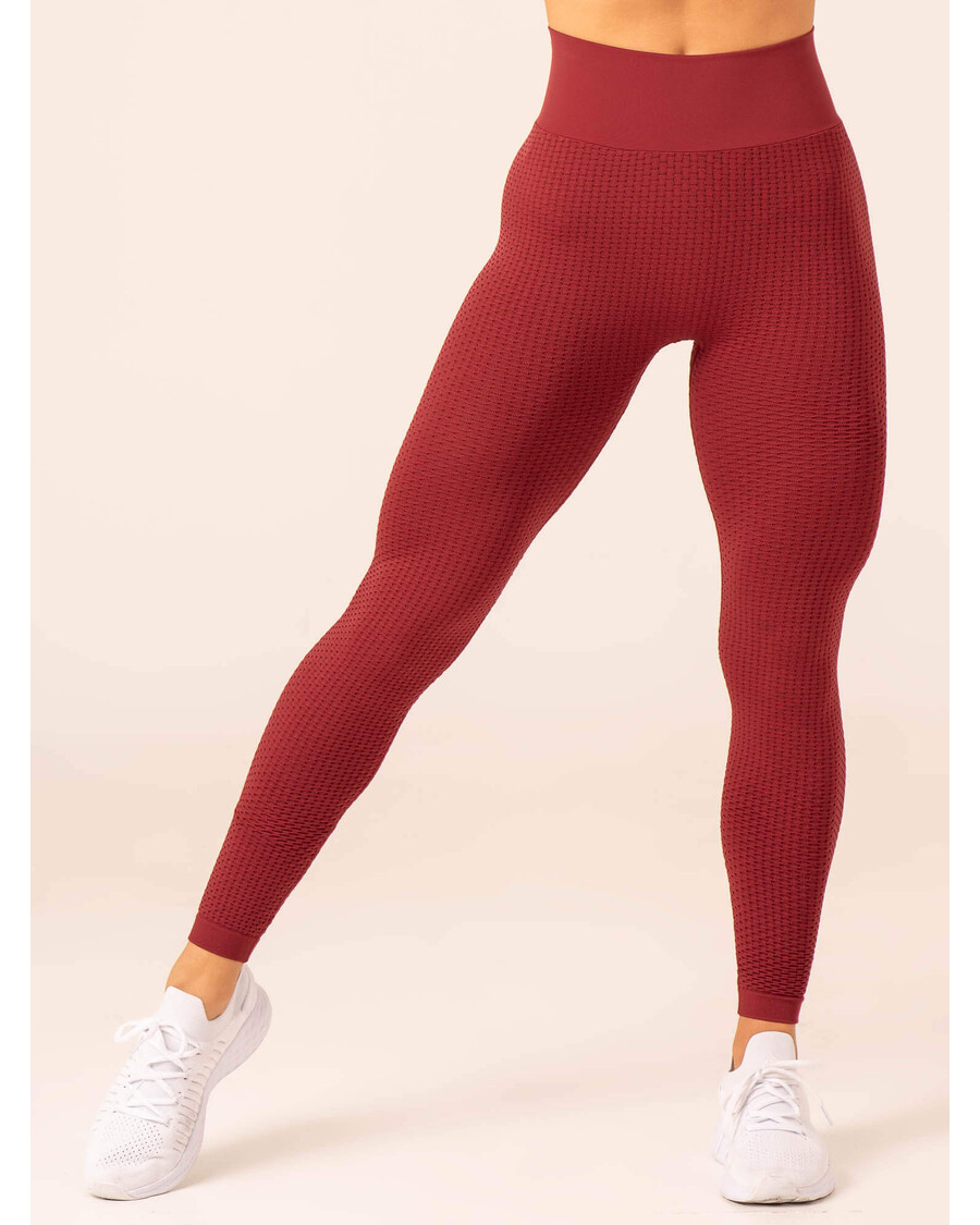 Ryderwear Honeycomb Scrunch Seamless Leggings - Berry