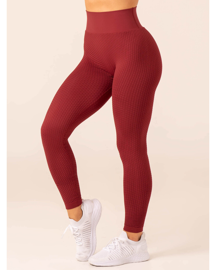 Ryderwear Honeycomb Scrunch Seamless Leggings - Berry