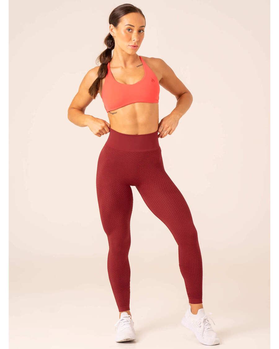 Ryderwear Honeycomb Scrunch Seamless Leggings - Berry