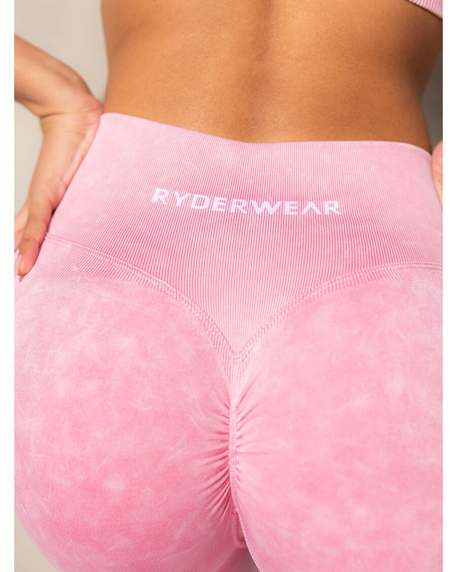 Ryderwear Stonewash Scrunch Seamless Leggings - Pink Stonewash