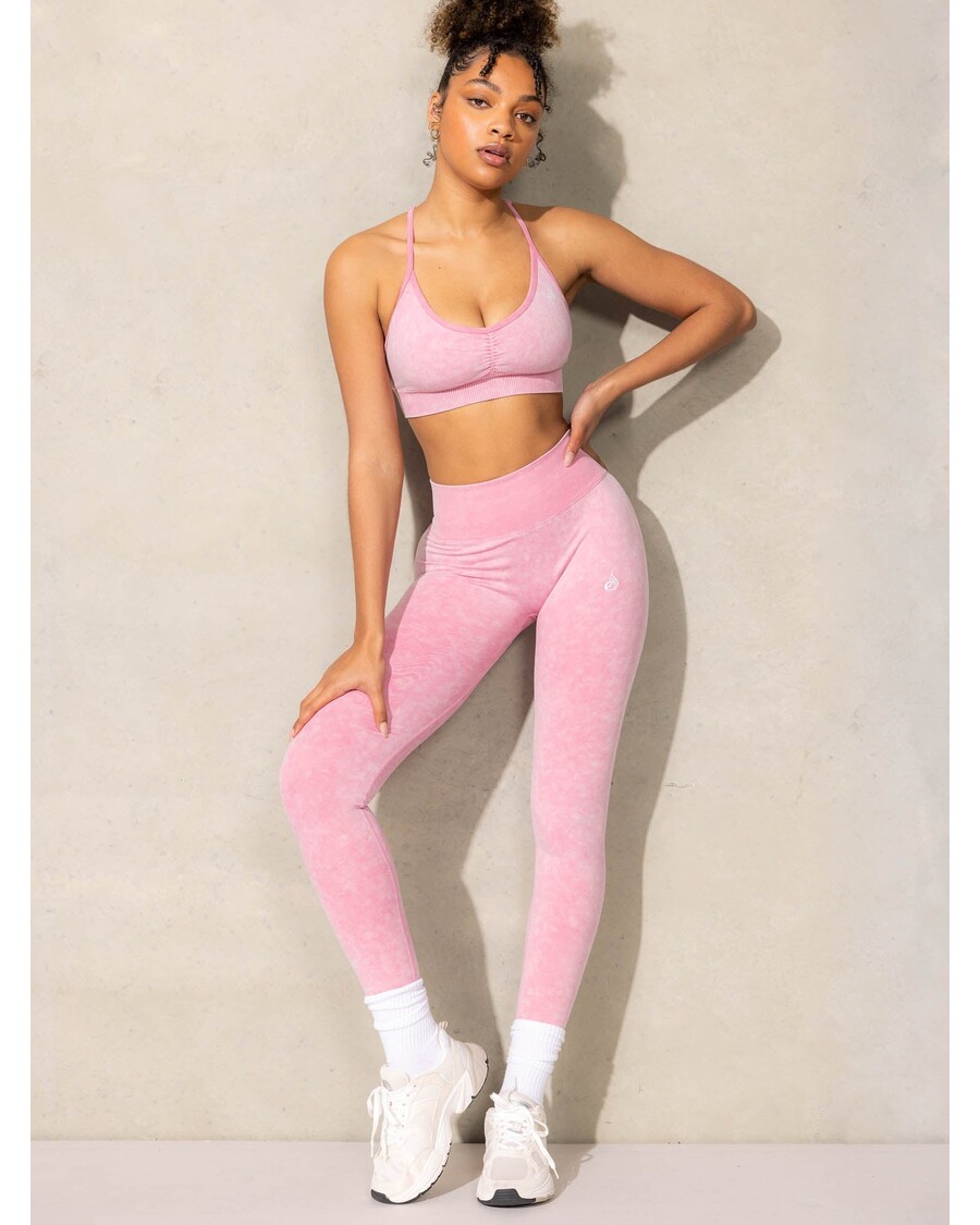 Ryderwear Stonewash Scrunch Seamless Leggings - Pink Stonewash