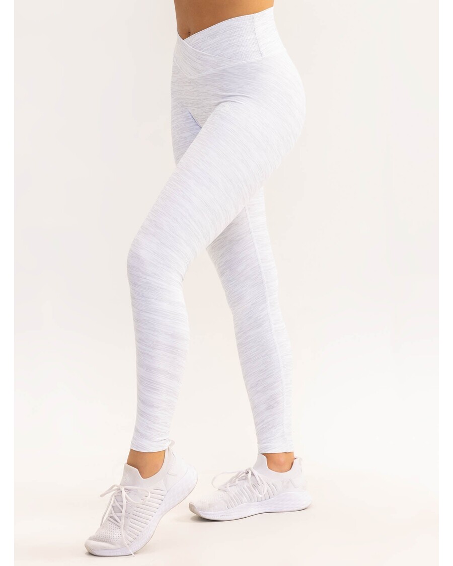Ryderwear Activate Cross Over Scrunch Leggings - Snow Grey Marl