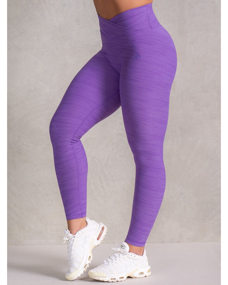 Ryderwear Icon Cross Over Scrunch Leggings - Violet Marl
