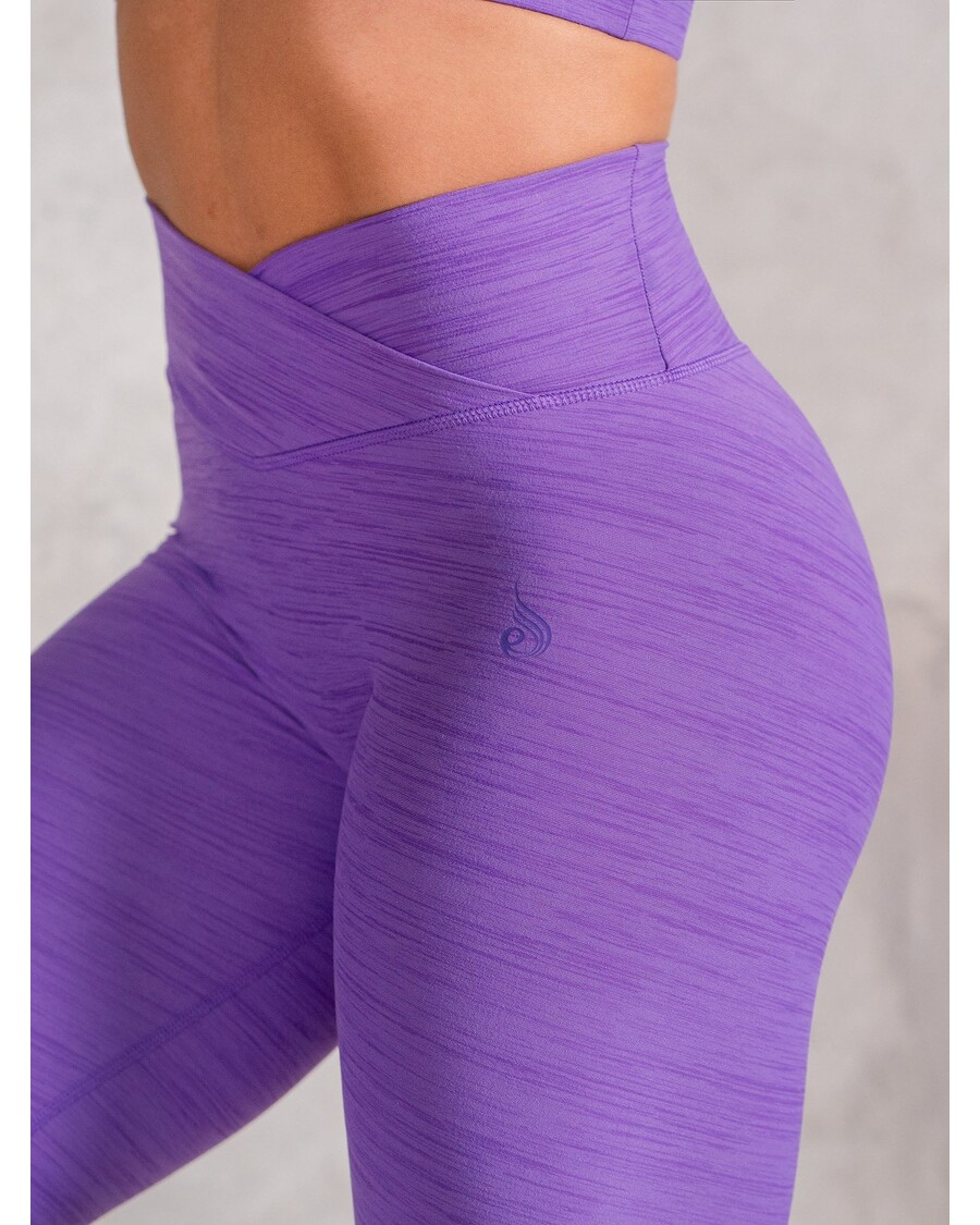 Ryderwear Icon Cross Over Scrunch Leggings - Violet Marl