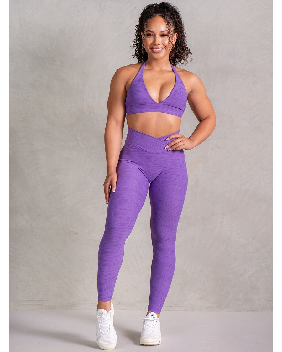 Ryderwear Icon Cross Over Scrunch Leggings - Violet Marl