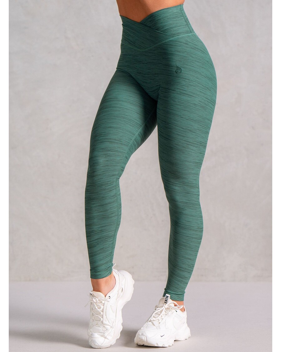 Ryderwear Icon Cross Over Scrunch Leggings - Fern Marl