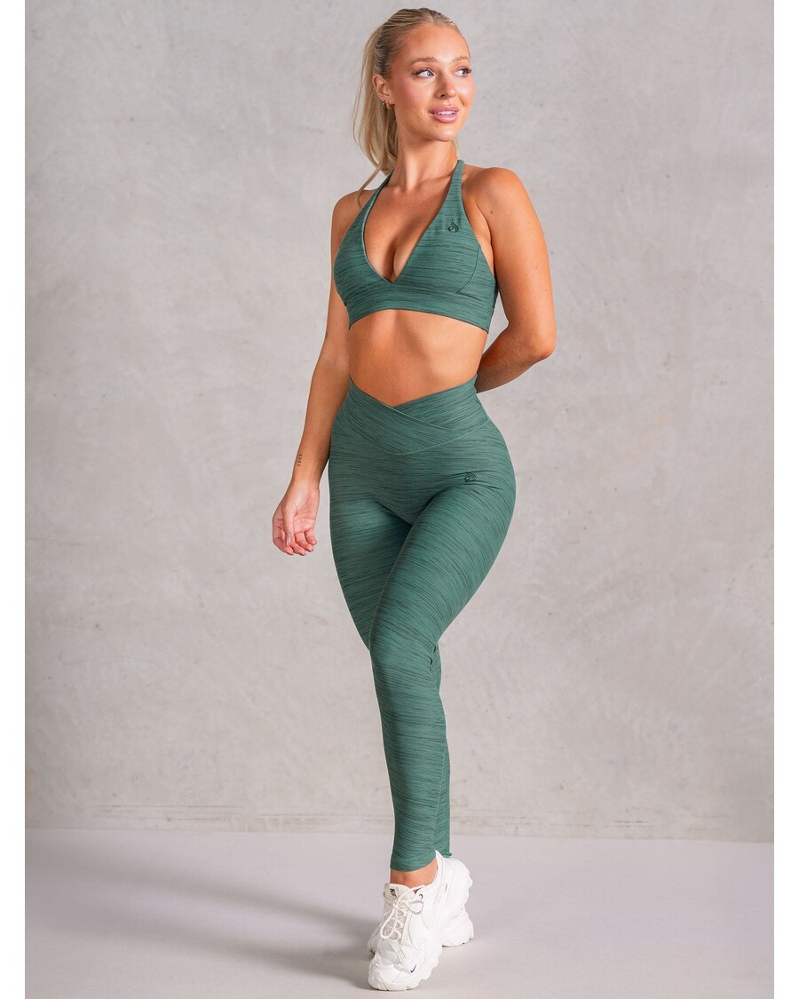 Ryderwear Icon Cross Over Scrunch Leggings - Fern Marl