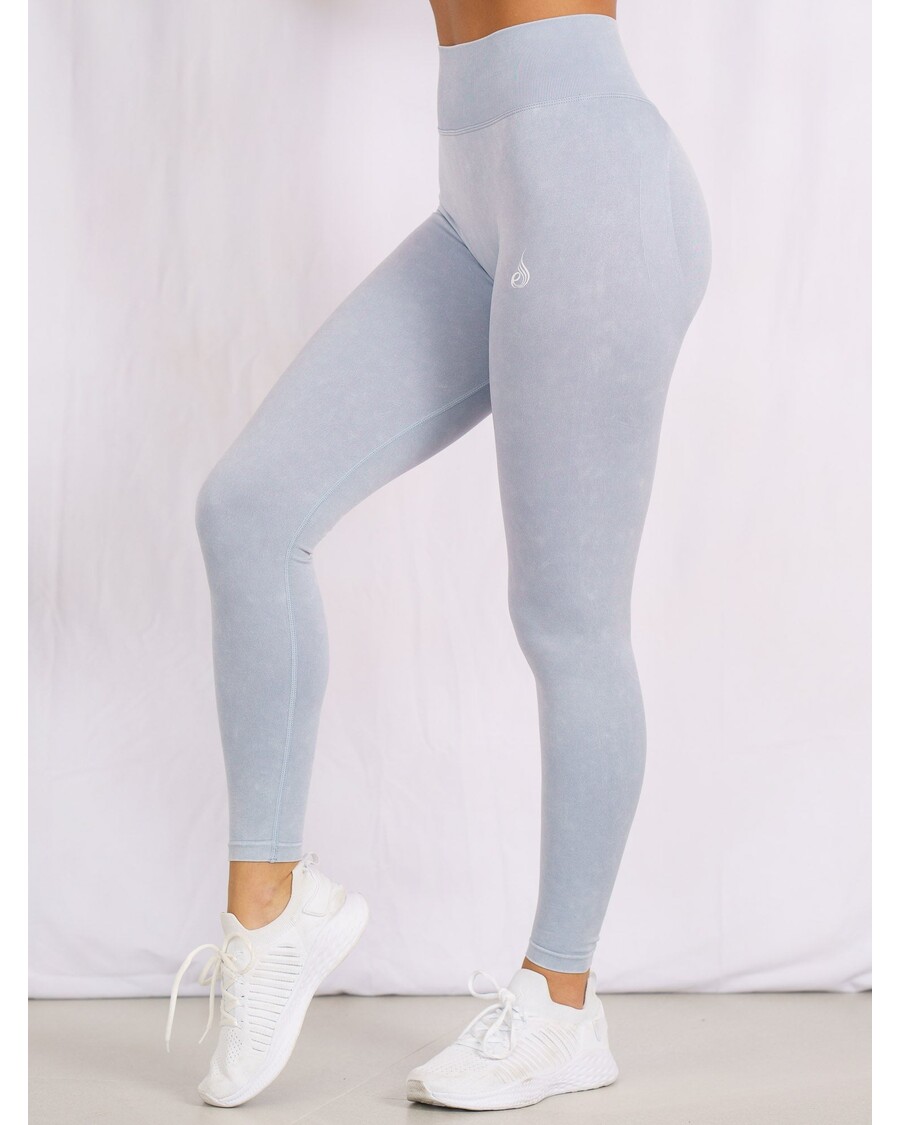 Ryderwear Stonewash Scrunch Seamless Leggings - Dusty Blue Stonewash