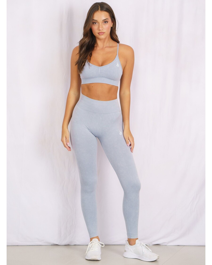 Ryderwear Stonewash Scrunch Seamless Leggings - Dusty Blue Stonewash