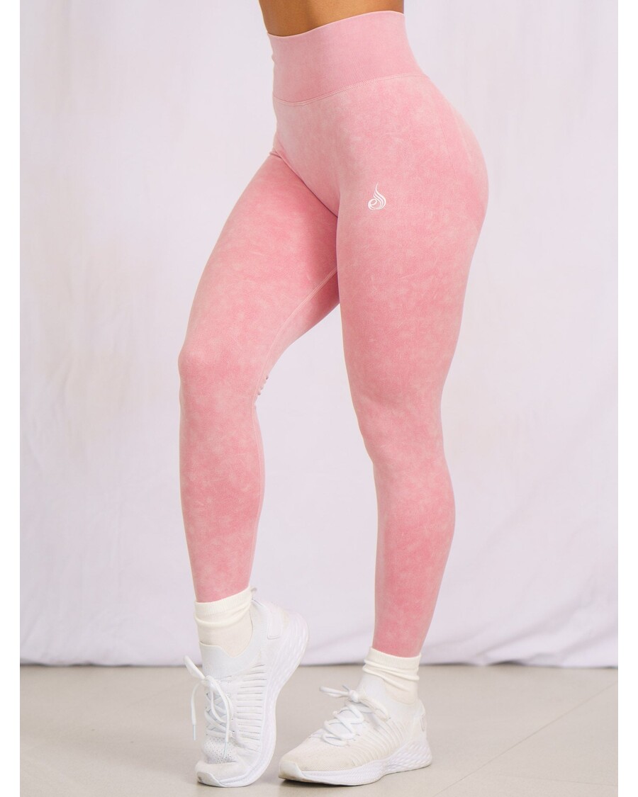 Ryderwear Stonewash Scrunch Seamless Leggings - Coral Stonewash