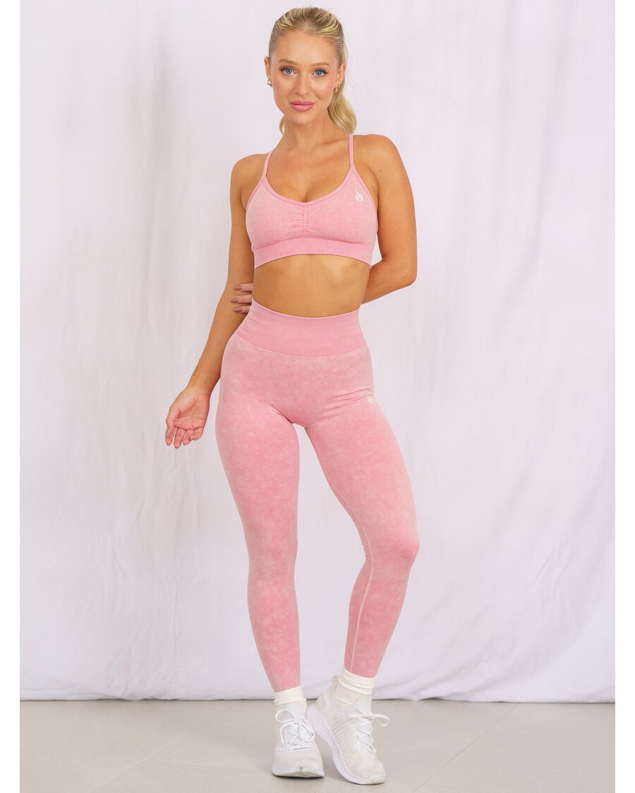 Ryderwear Stonewash Scrunch Seamless Leggings - Coral Stonewash