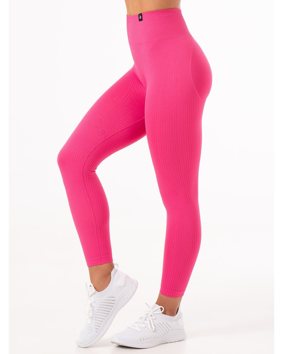 Ryderwear Rib Scrunch Seamless Leggings - Hot Pink