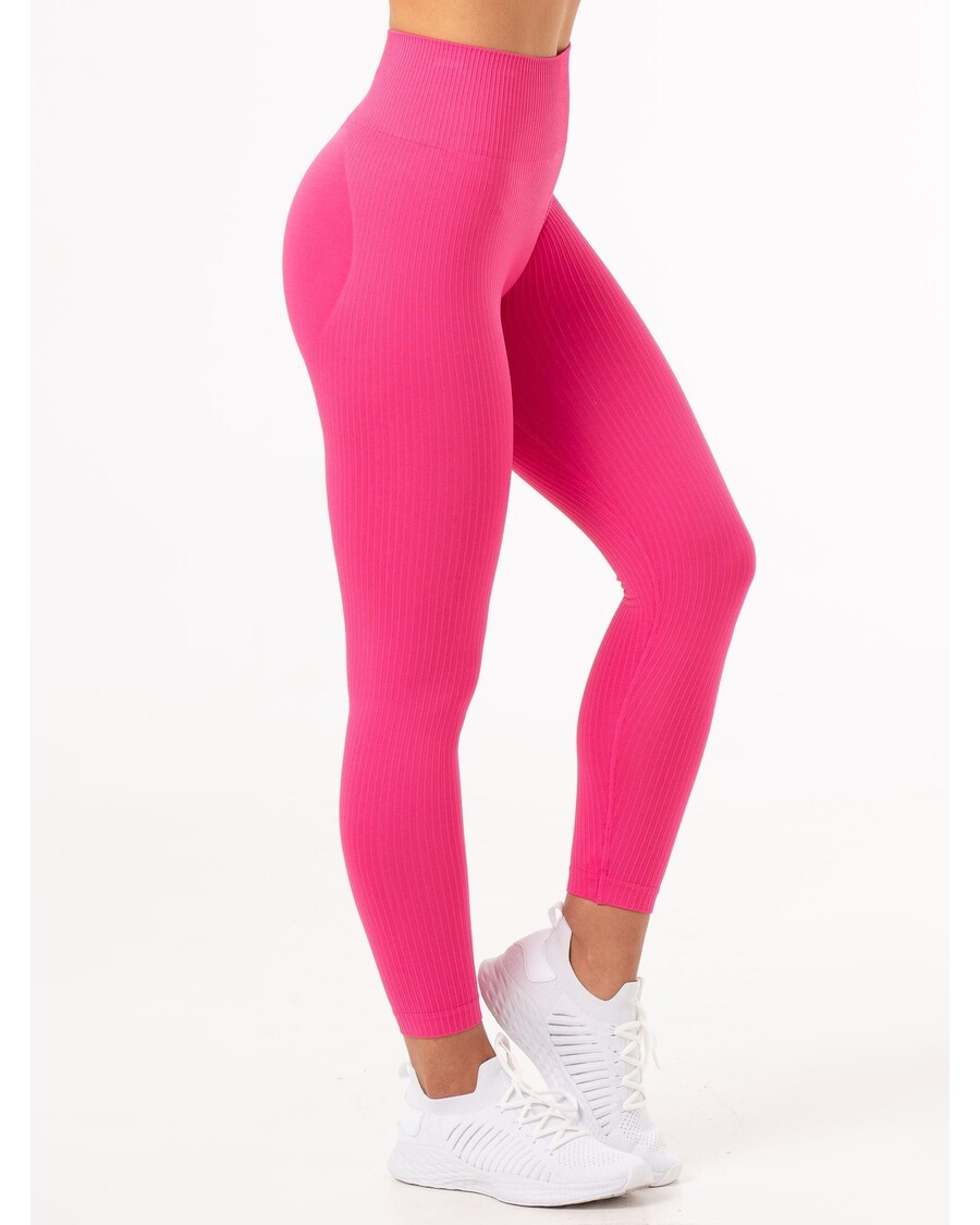 Ryderwear Rib Scrunch Seamless Leggings - Hot Pink