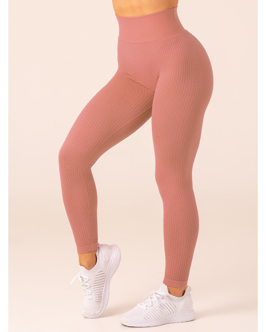 Ryderwear Honeycomb Scrunch Seamless Leggings - Dusty Pink