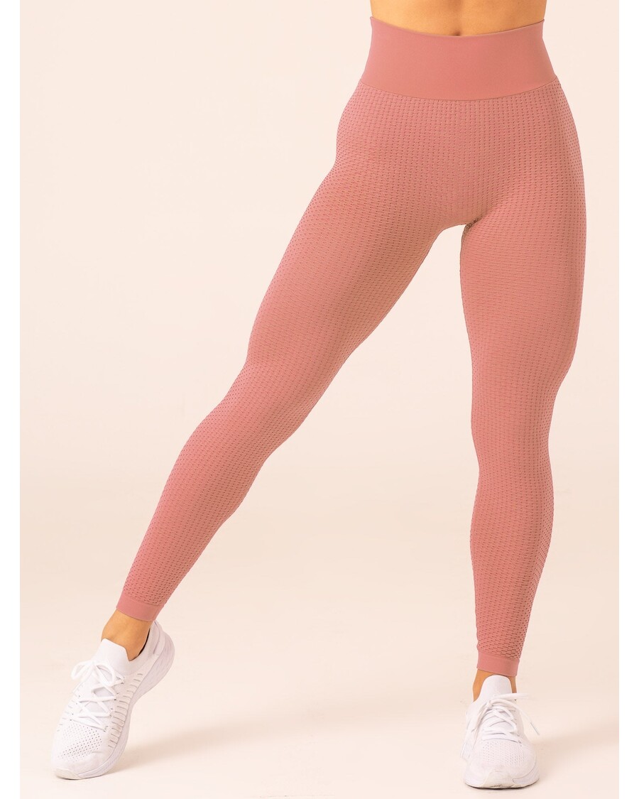 Ryderwear Honeycomb Scrunch Seamless Leggings - Dusty Pink