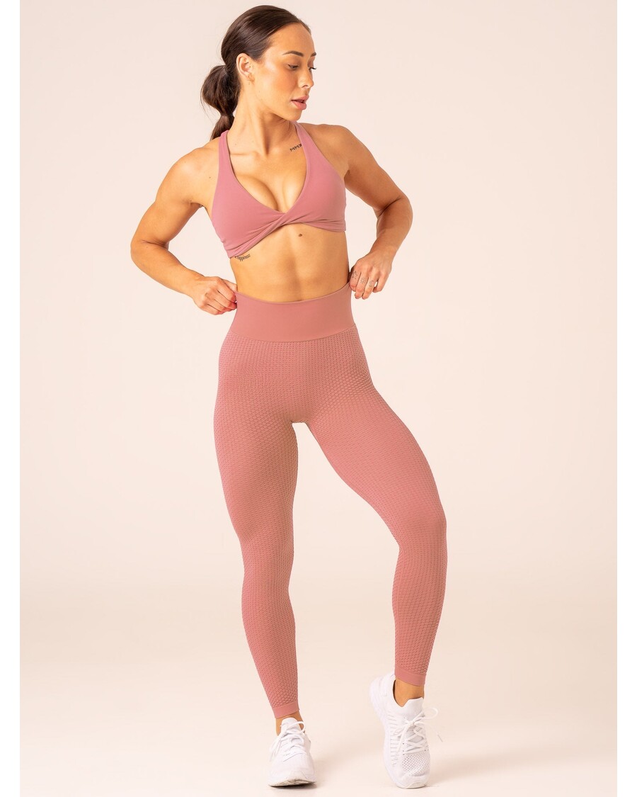 Ryderwear Honeycomb Scrunch Seamless Leggings - Dusty Pink