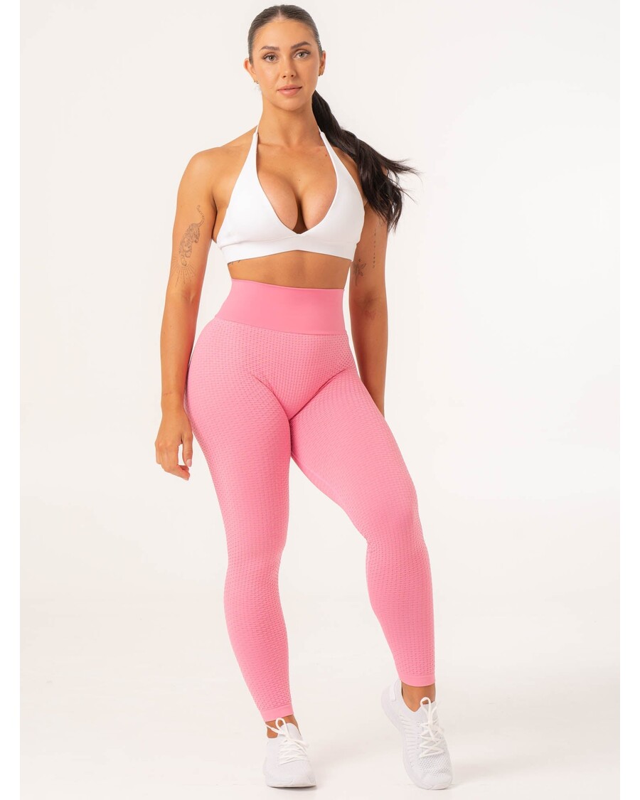 Ryderwear Honeycomb Scrunch Seamless Leggings - Bright Pink