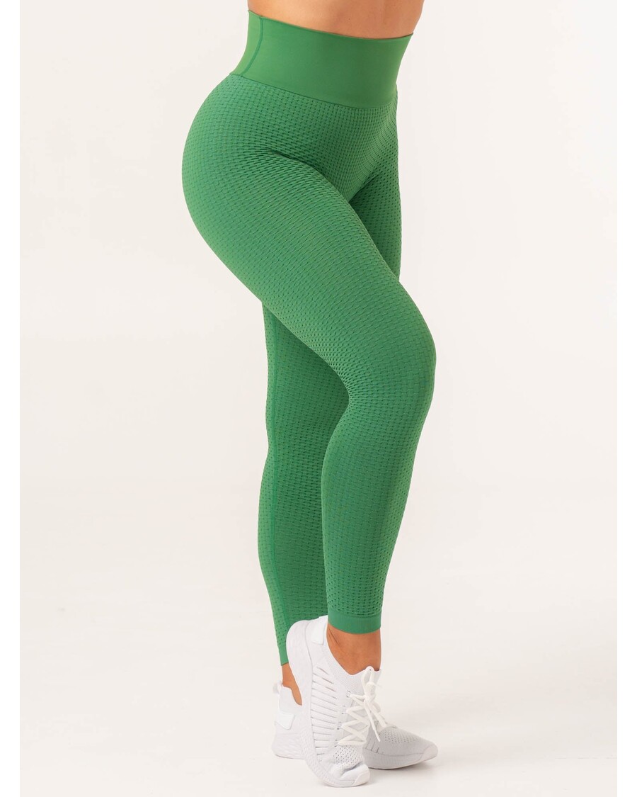 Ryderwear Honeycomb Scrunch Seamless Leggings - Fern Green